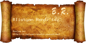 Blistyan Renátó névjegykártya
